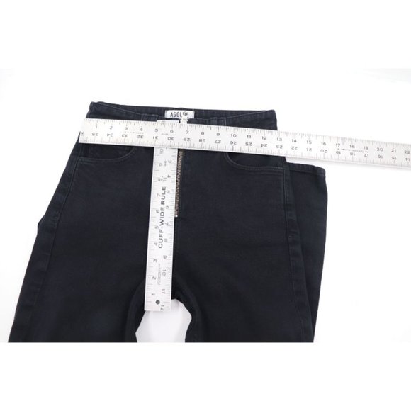 agolde womens 24 niko exposed zipper‎ black jeans high rise denim skinny cotton - Picture 5 of 9